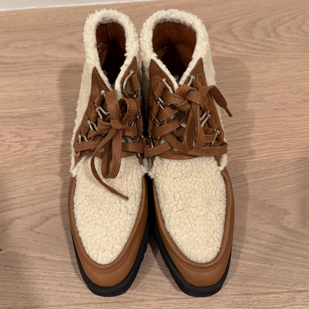 Castaner Shearling Lace-Up Boots SZ US 6 EUR 36